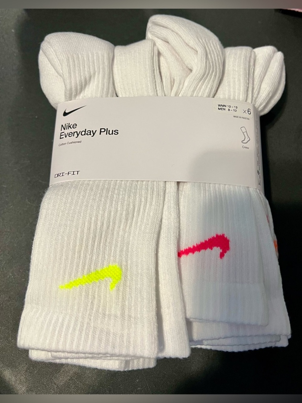Nike Unisex Everyday Plus 6-Pack Training Crew Socks